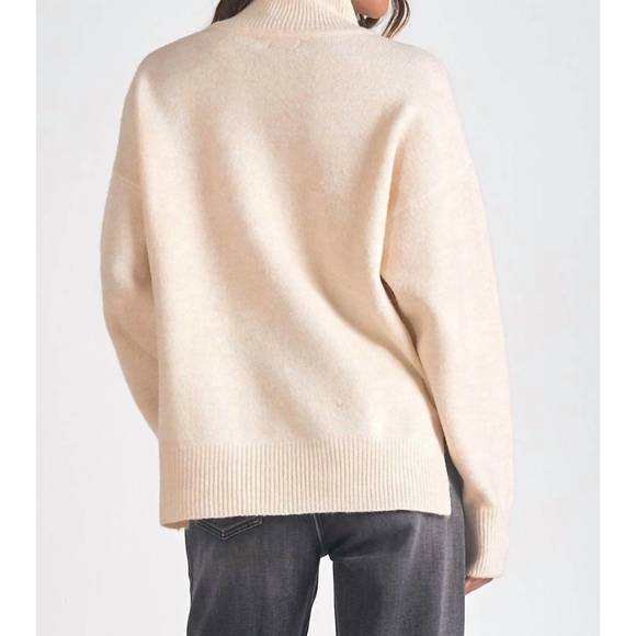 NEW ELAN melanie mock turtleneck sweater in ivory - Picture 2 of 3
